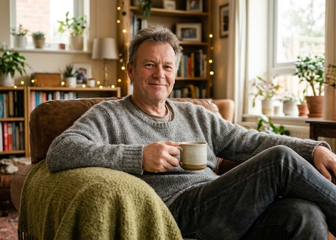 Gyógyteás csésze nyugodt esti környezetben